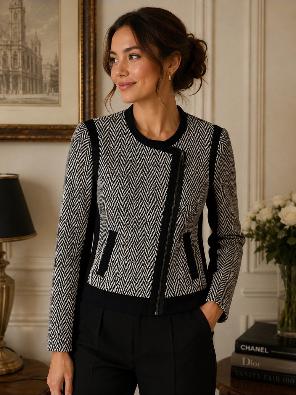 Ann Taylor Tweed Jacket Office Siren Quiet Luxury Chic size 8
